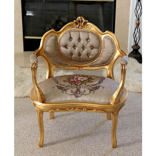 Modern Louis XV Arm Chair, French Chair, Handmade, Antique Vintage Furniture Reproduction