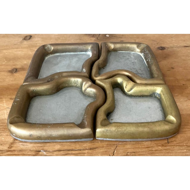 Metal Vintage 1980s David Marshall Puzzle Ashtray Set For Sale - Image 7 of 12
