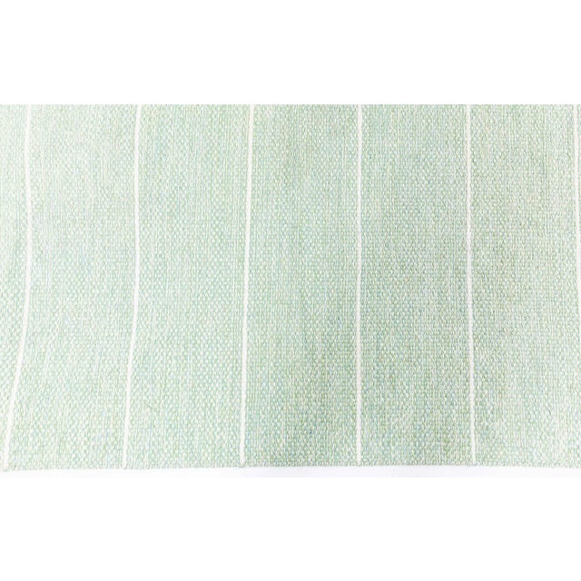 Vintage Swedish Green Flat Woven Rug Doris Leslie Blau For Sale - Image 4 of 7