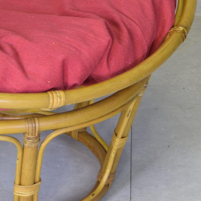 Wood Vintage Bamboo Papasan Armchair, 1960s For Sale - Image 7 of 9