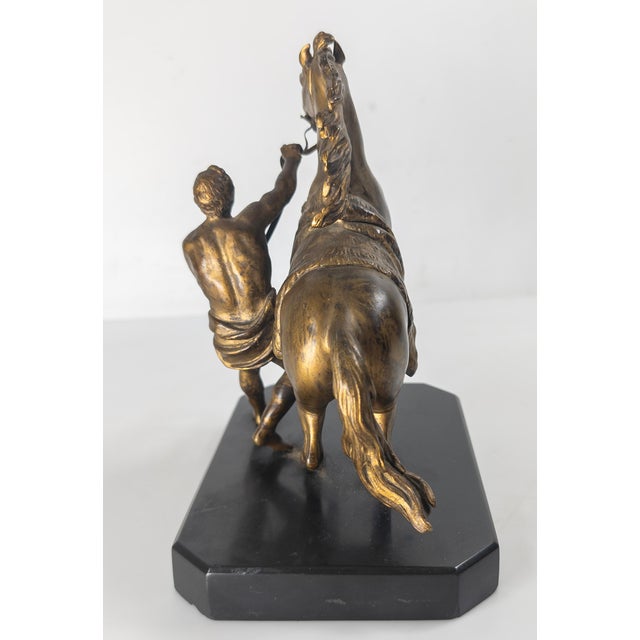 19th Century French Gilt Bronze of Rearing Marly Horse After Guillaume Coustou For Sale - Image 9 of 17