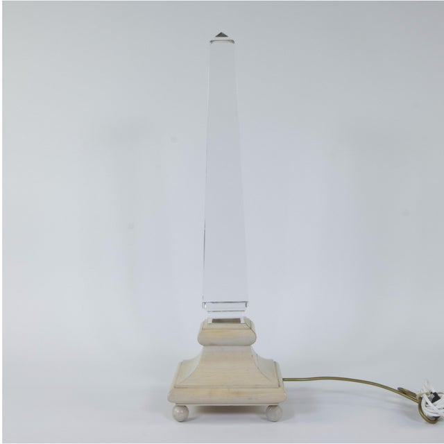 Mid-Century Modern Obelisk Lamp attributed to Sandro Petti for Maison Jansen, 1970 For Sale - Image 3 of 4