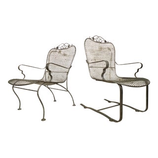 Vintage Industrial Metal Chairs - A Pair For Sale