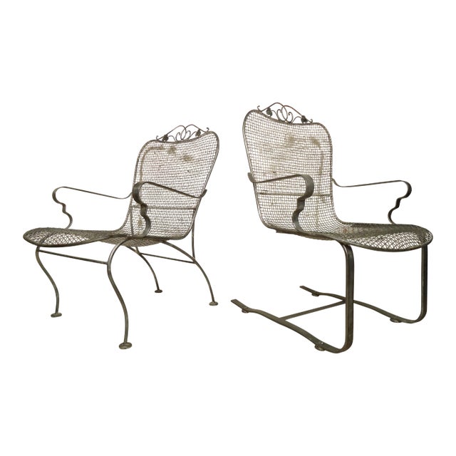 Vintage Industrial Metal Chairs - A Pair For Sale