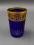 Saint St Louis Crystal France Thistle Blue & Gold Encrusted Tea Tumbler Glass Measures approximately 2 1/2" diameter, 3...