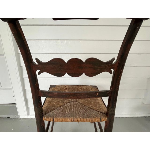 Antique Early 19th Century American Federal Classical Grain Painted Side Chair For Sale - Image 11 of 12