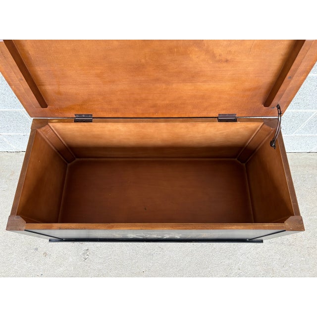 Wood Mid 20th Century Hitchcock Ebonized Paint Decorated Solid Maple 36" Blanket Chest For Sale - Image 7 of 11