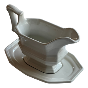 Large Red Cliff Ironstone Gravy Boat and Tray