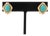 Vintage Modernist 14k Yellow Gold and Turquoise Diamond Earrings For Sale