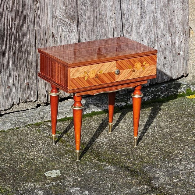 Mid-Century French Nightstand in High Gloss Wood For Sale - Image 4 of 18