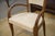 Brown Bridge Chairs in Walnut and Ecru Boucle Fabric, 1930s, Set of 2 For Sale - Image 8 of 13