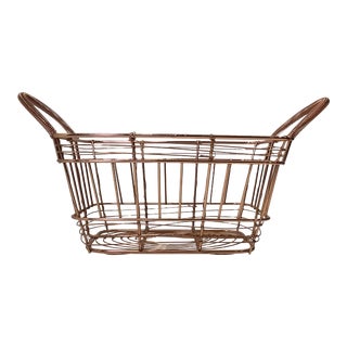 Stylish Storage: Vintage French Copper Wire Egg Basket For Sale