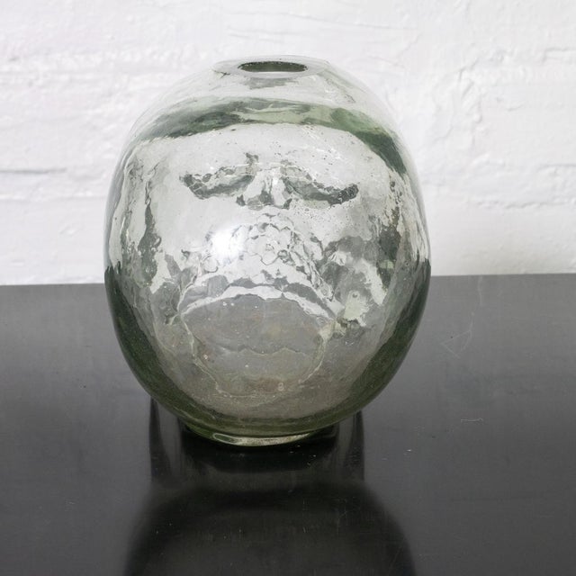 1990s Clear glass sculptural skull vase For Sale - Image 5 of 6