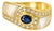 Late 20th Century Size 7.25 18K Yellow Gold Sapphire Diamond Mother of Pearl Ring Band For Sale