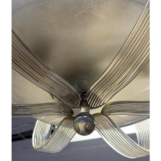Art Deco Glass Chandelier attributed to Kamenický Šenov, 1930s For Sale - Image 6 of 7