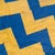 Vintage 1940s Streak of Lightning Cotton Quilt - Blue and Yellow Staircase Geometric Stepped Pattern - 77" X 57" For Sale - Image 10 of 18