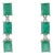 Art Deco Natural 6.32 Ct Octagon Emerald & Diamond Three Stone Dangle Earrings - 2 Pieces For Sale