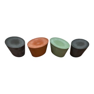 Late 20th Century Authentic Maya Lin for Knoll Studio Concrete "Stone" Stool / Side Table For Sale