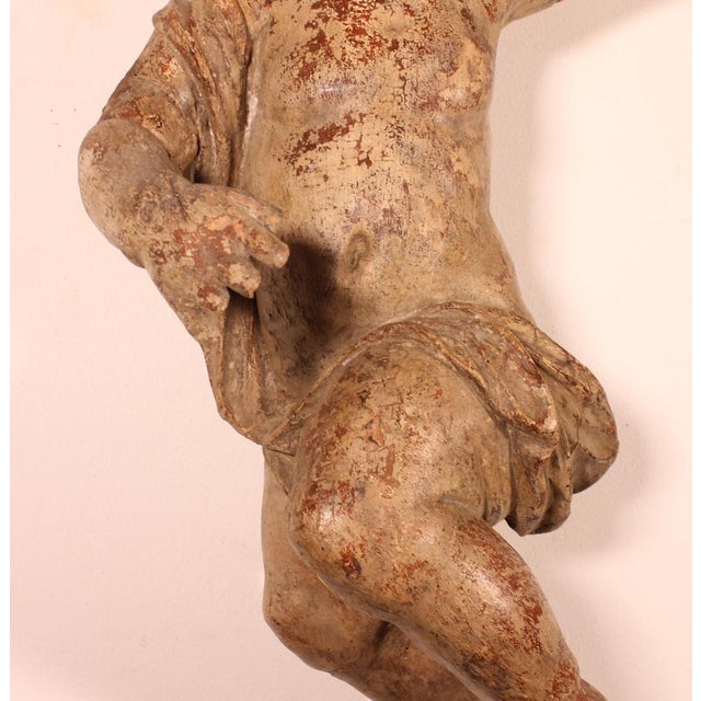 18th Century Carved Wooden Cherub For Sale - Image 6 of 12