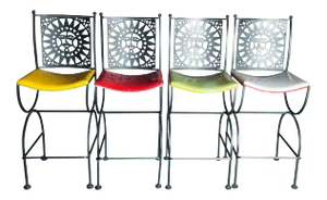 Mid Century Arthur Umanoff Mayan Sun Bar Stools