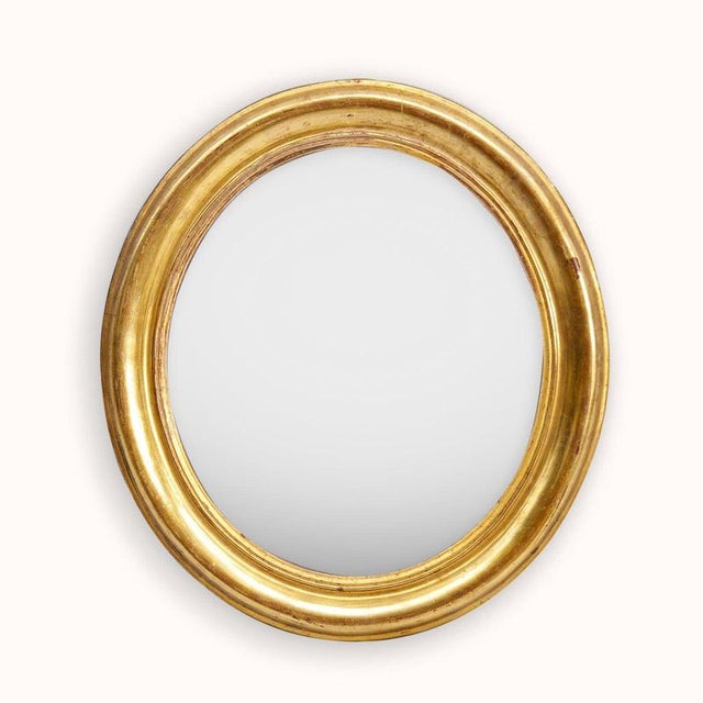 Small 19th Century Oval Gilt Mirror For Sale - Image 6 of 7