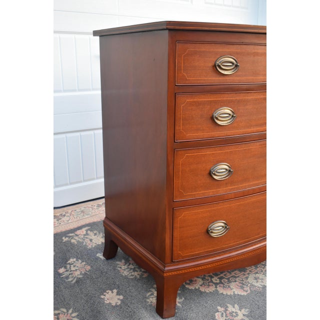 Vintage Biggs Inlaid Mahogany Serpentine Hepplewhite Style Bachelors