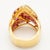 1980s Vintage 18k Yellow Gold Ruby and Diamond Cocktail Ring, Size 6.5 For Sale - Image 12 of 16