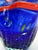 Red Charming Hand-Blown Small Ruffled Blue Handkerchief Vase With Red Rim in the Style of Dave Chihuly For Sale - Image 8 of 14