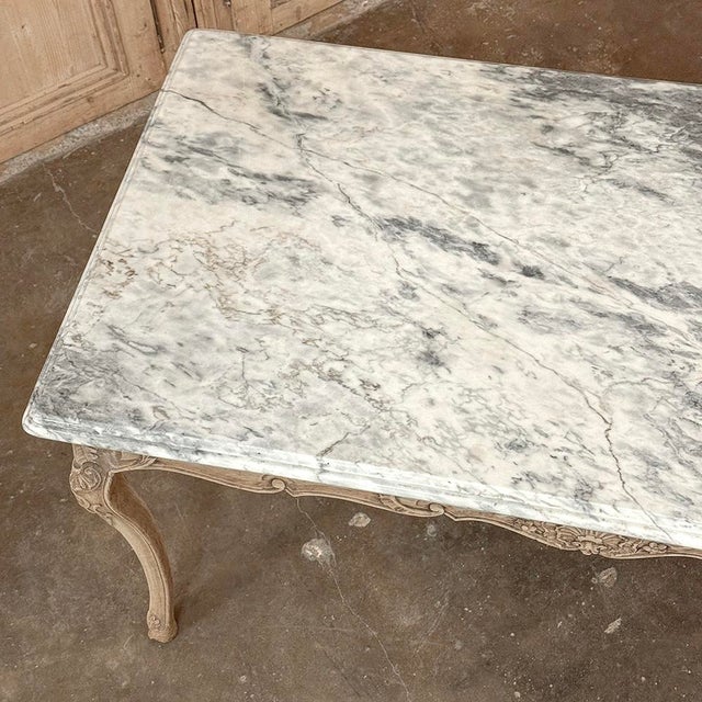 Antique 19th Century Louis XV Stripped Table With Marble Top For Sale - Image 17 of 18