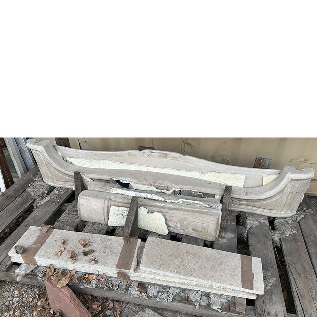 Antique French Parisian Louis XV-Style Limestone Fireplace Surround For Sale - Image 11 of 12