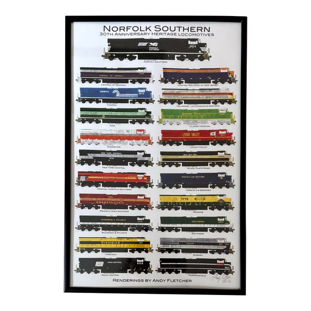 Norfolk and Southern Locomotive Original Poster, Framed For Sale