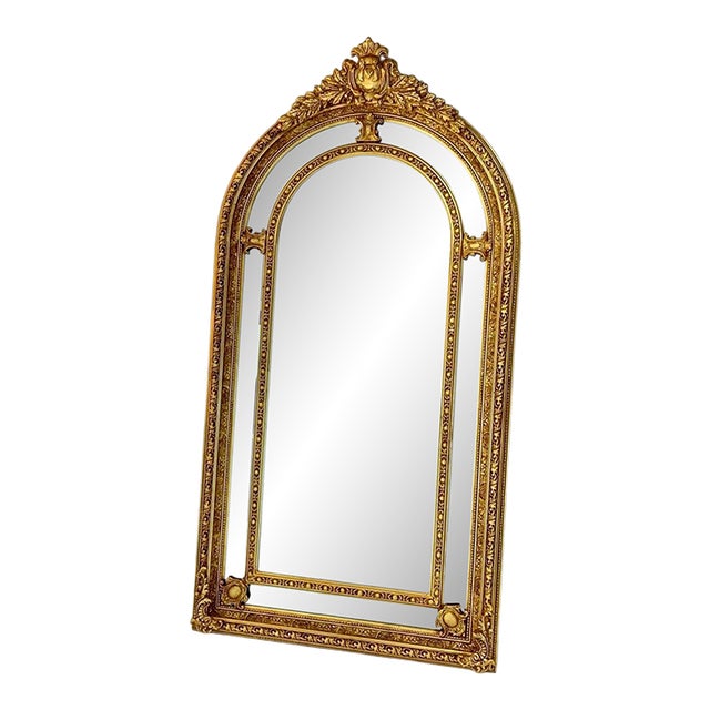 French Style Gold Floor/Wall Mirror – Tall Statement Mirror For Sale