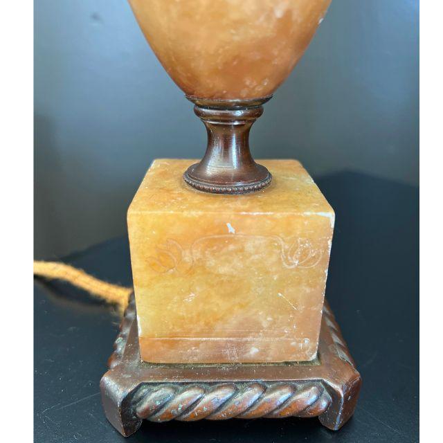 Early 19th Century Early 1900s Etched Marble and Cast Bronze, Dav Art Ny, Table Lamp by J. B. Hirsch For Sale - Image 5 of 11
