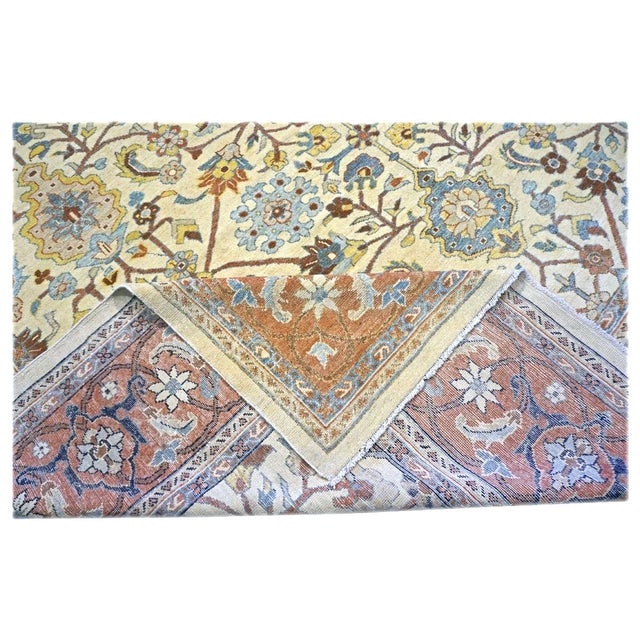 Textile Persian Sultanabad Masters Wool 11x35 Rust, Light Blue & Ivory Handmade Area Rug #1141201 For Sale - Image 7 of 8