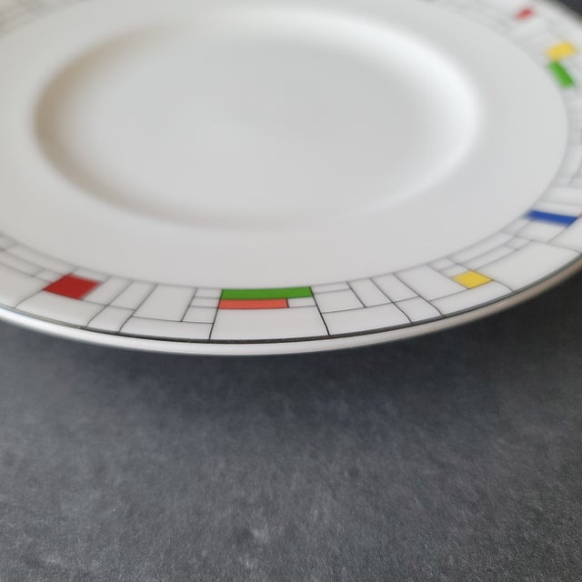 Ceramic Kate Spade Lenox Gramercy Park Dessert Plates Set of 11 Geometric Pattern For Sale - Image 7 of 9