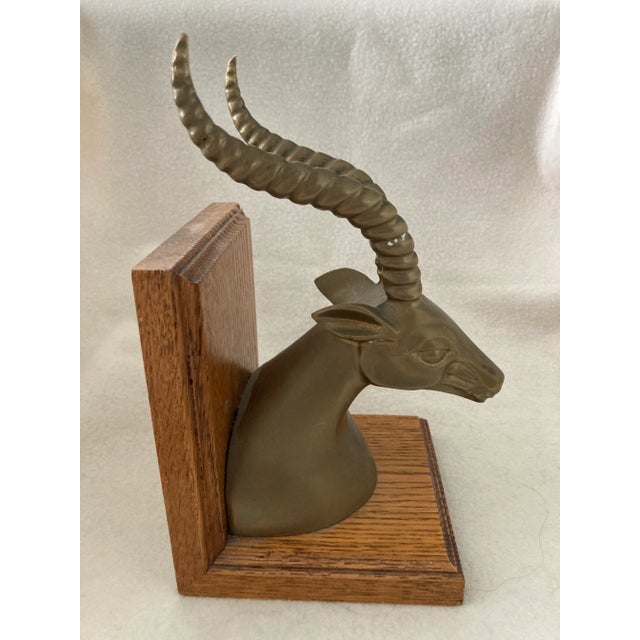 Hollywood Regency 1970s Hollywood Regency Gazelle Dolbi-Cashier Style Brass Bookends- a Pair For Sale - Image 3 of 8