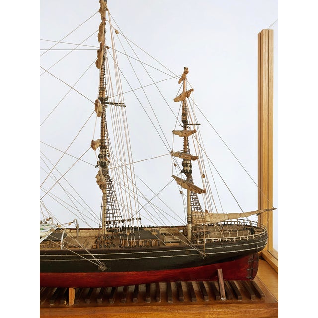 English 1870 Cutty Sark Clipper Hand-Crafted Model Encased in Wood, Glass 1970s For Sale - Image 10 of 18