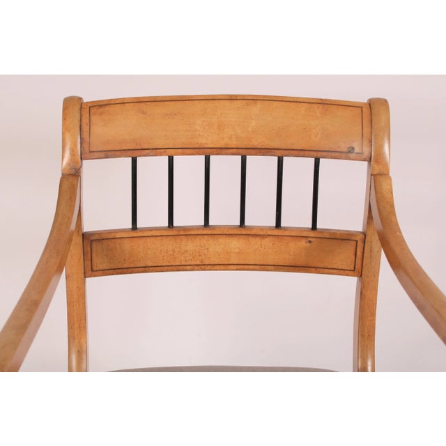 Wood Pair of Neo Classical Style Beech Wood Armchairs For Sale - Image 7 of 13