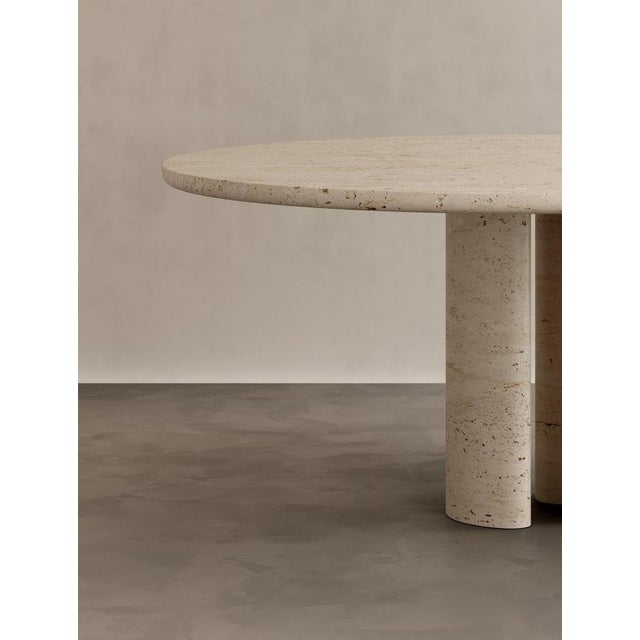Roman Dining Table III in Roman Travertine by Paloma Editions For Sale - Image 6 of 7