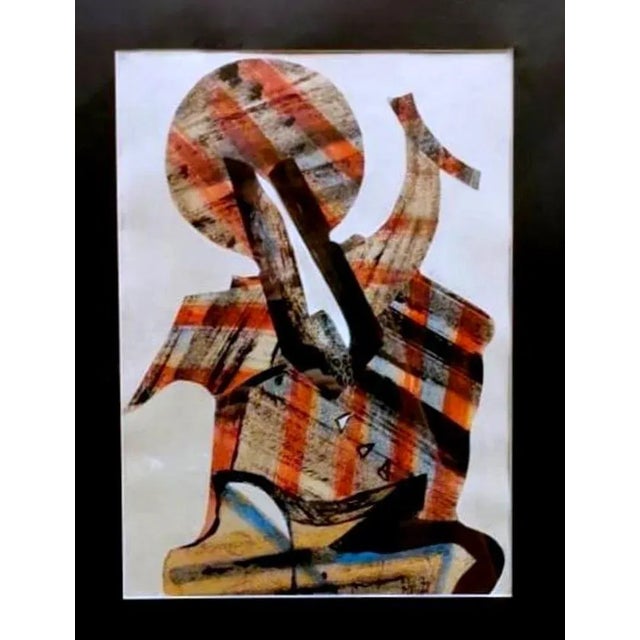 Traditional Russian Constructivism Mixed Technique in Empire Style Gold Leaf Frame For Sale - Image 3 of 12