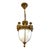 Circa 1910 Caldwell gilt plaster and leaded glass neoclassical style pendant with interior lights