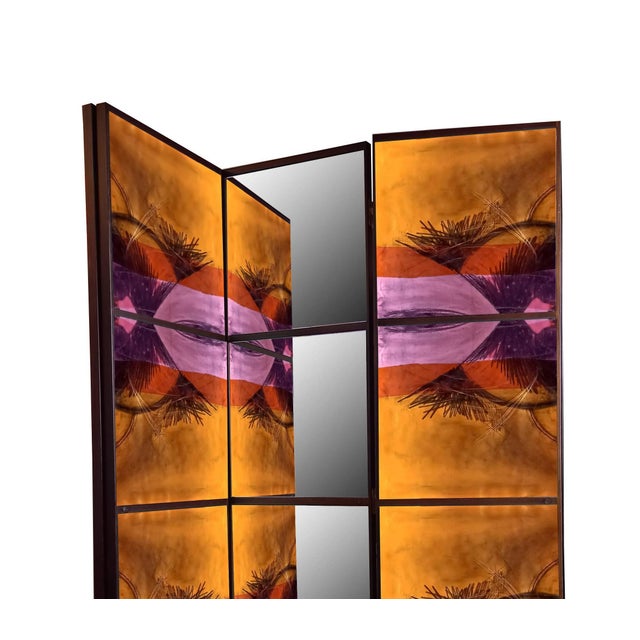 Room Divider with Design and Mirror by Pietro Meccani for Meccani Design For Sale - Image 4 of 5