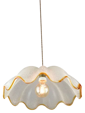 Mid-Century Italian Murano Glass and Brass Pendant Lamp