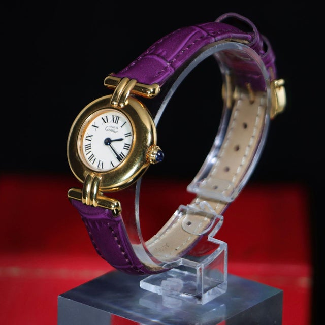 1980s Cartier Must De Colisee Vermeil 590002 Ladies 24mm Watch Box/Papers For Sale - Image 12 of 15