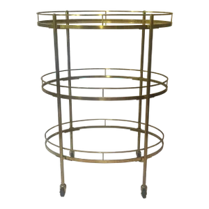 Mid 20th Century Maxwell-Phillips Mid Century Modern Brass Bar Cart Trolley