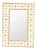 Rectangular Diamond Pattern Mirror, Beige, Rattan For Sale