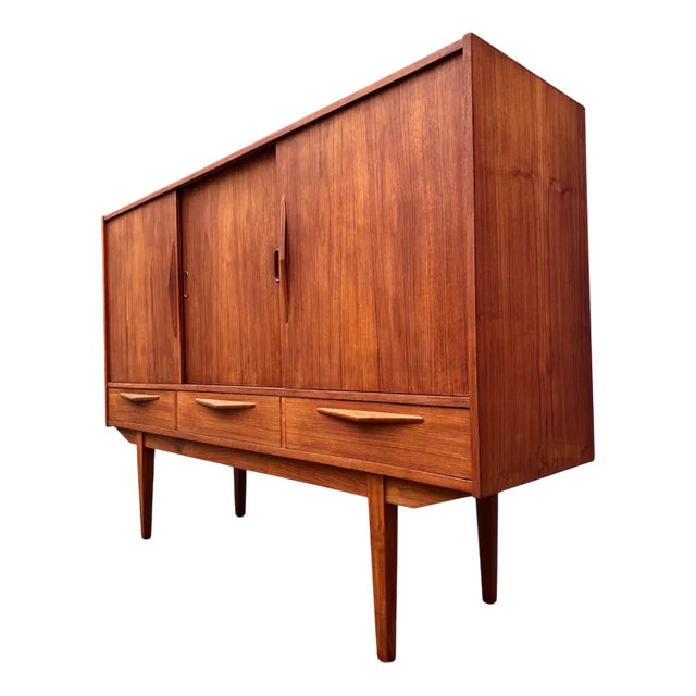 Danish Highboard in Teak For Sale