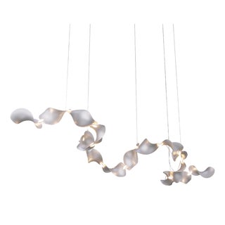 Dune 16 Curve Chandelier with Silver Anodized Shades by Daniel Becker For Sale