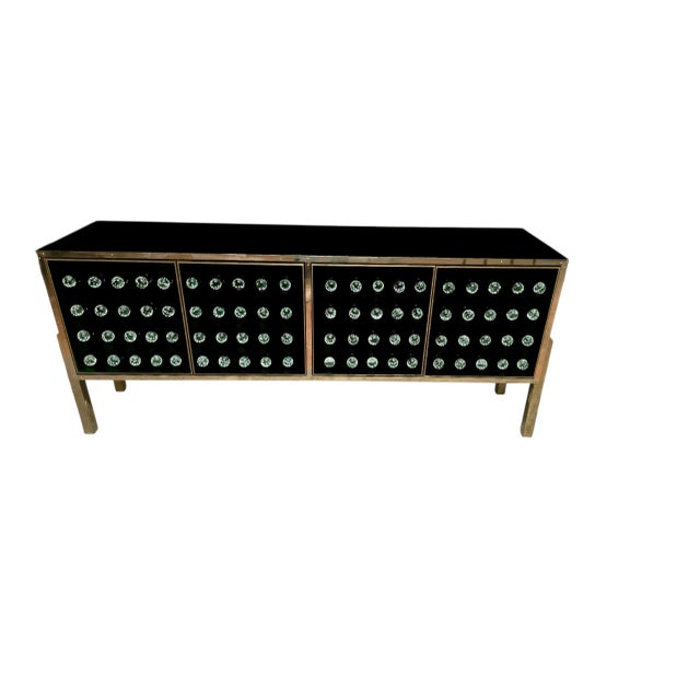 Brass and Murano Glass Sideboard with 120 Fused Spheres from Justfurnituress SRL For Sale - Image 6 of 13
