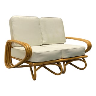 1950s Restored "Triple Triangle" 3-Strand Sectional Sectional Settee With Loop Base For Sale